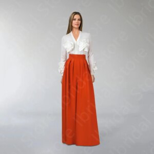 New Arrival 2024 Mother Dresses Contrast Color Jumpsuit Mother of the Bride Gowns Long Sleeve Wedding Party Dress V Neck On Sale