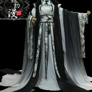 Ancient Carnival Carneval Costume Ink Gradient Cos Cosplay Black And White Halloween Fiesta Female Women