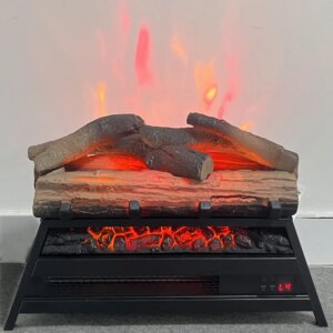 23 Inch Electric Fireplace 3D Log Set Insert, 1500W Heat/ 5000 BTU,11 Temperature Settings,Infrared Fireplace Heater for Indoor