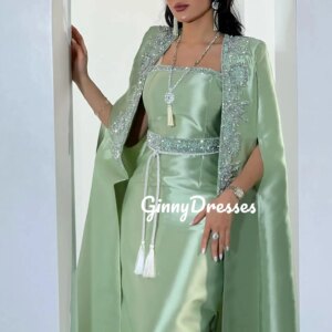 Customized Evening Luxury Dress A-Line Square Neckline Prom Dresses Floor-Length Zipper Up Beadings Elegant And Pretty Women’S