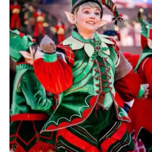 Christmas elf outfit circus clown parade costumes New Year’s Day Christmas Circus Joker Parade Performance Dress