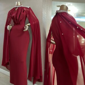 Customized Jersey Sequined Straight High Collar Midi Dresses Bespoke Occasion Party Classic Formal High Quality