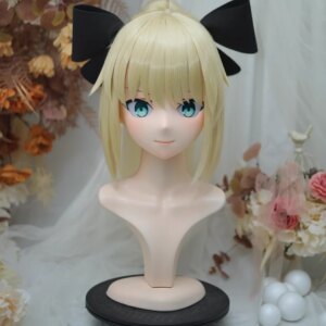 (NFD36–31)Customize Full Head With Lock Pretty Female/Girl Japanese Animego Character Kig Cosplay Kigurumi Mask Crossdress Doll
