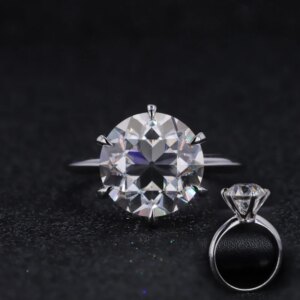 Round Brilliant Cut 11mm OEC Cutting Moissanite Ring 14k White Gold Ring