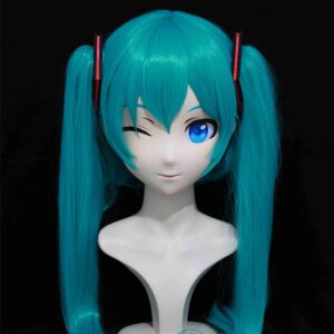 Kigurumi Hatsune Miku Kigurumi mask full headband lock cosplay headshell props costume anime tour