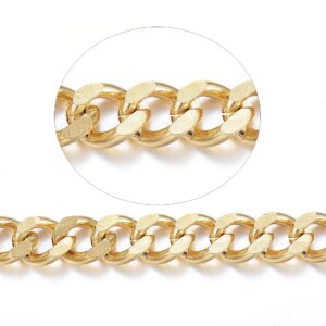 25m/roll Ion Plating(IP) 304 Stainless Steel Cuban Link Chains Chunky Curb Chains with Spool Unwelded for Jewelry Making
