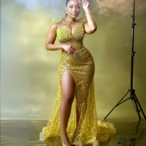Gold Illusion Mermaid Prom Dresses Pearls Sequined Full Sleeves Evening Formal Second Reception Gowns Birthday Gowns Customized