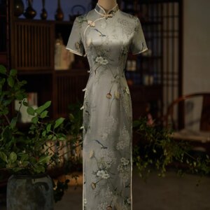 Old Shanghai Elegant Cheongsam Lady Dress Chinese Style Young Improved High Sense Traditional Women