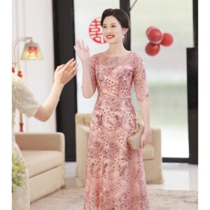 Luxury Lace Mother Of The Groom Dresses Elegant Round Neck A-Line Tea-Length Women Wedding Party Gowns