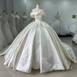 Wedding Dresses 2025 Strapless Flower Lace Up Back Off Shoulder Ball Gown Luxury Wedding Dress