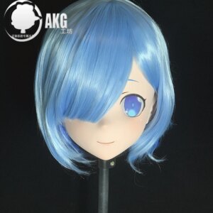 Customize Character Female/Girl Resin Kig Full Head With Lock Anime Cosplay Japanese Anime Kigurumi Mask