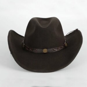 Cowboy hat Dark coffee soft cloth top waterproof, wrinkle-proof riding