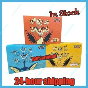 100%Original Gem Pack PTCG Card Chinese Ibrahimovic Advanced Gift Box Reib Fire Eevee Water Eevee Custom Collectible Card Gifts