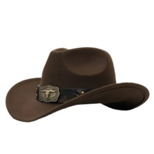 Vintage do old cow men and women parent-child woolen cowboy hat large eaves wide warm sunshade top