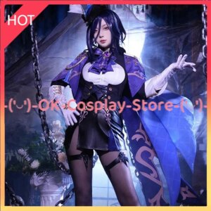 [Custom Made] Game Genshin Impact Clorinde Cosplay Costume Women Cute Dress Party Suit with Hat Halloween Uniforms Anime Clothes