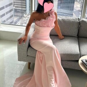 Customized Dress Elegant Vintage Sexy Sweet Pink Mermaid Ruffle Customize Formal Occasion Prom Dress Evening Party Gowns