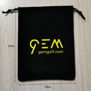 3000Pcs Customised Logo & Size 15x21cm Black Double Side Velvet Bags Printed With Yellow Logo Express Shipping
