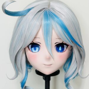 Customize Character Female/Girl Resin Kig Full Head With Lock Anime Cosplay Japanese Anime Kigurumi Mask