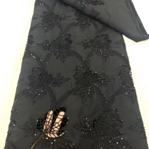 black New Arrival African Guipure Cord Lace Fabric 2024 High Quality White Nigerian Water Soluble Lace For Wedding Party Sewing