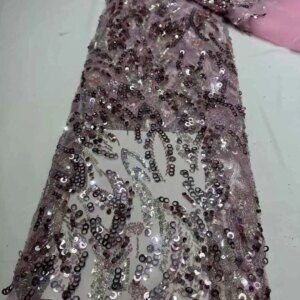 African Lace Fabric 2025 Sequins Beaded Embroidery Groom Nigerian Bridal High Quality French Tulle Lace Fabric For Wedding CD50K