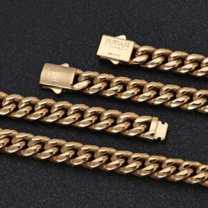 ESKEEM Hip Hop Custom Your Own Deep Logo Stainless Steel Cuban Link Chain Necklace For Men Corrosion Logo Jewelry