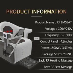 【2025 Hot】EMSEAT RF Chair 1500W/3.5T – Fix Urinary Incontinence & Pelvic Pain(CE certificate)