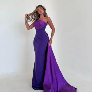 Customized Sleeveless Stain Vestidos De Noche Juveniles Evening Dress Dresses Vestido Fiesta Verano Invitada Boda فساتين السهرة