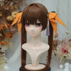 Customize Character Female/Girl Resin Kig Full Head With Lock Anime Cosplay Japanese Anime Kigurumi Mask