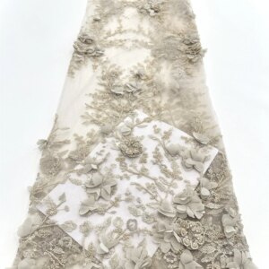 African Lace Fabric 3D Lace Flowers Latest African Lace Styles French Party Lace Fabrics Tulle Nigerian Lace Fabrics For Bridal