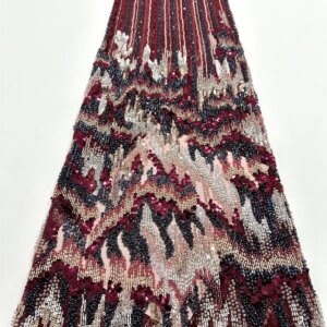 Luxury African Fabric Lace 5 Yard With Embroidery High Quality 2025 Heavy Sequins French Beaded Lace Fabric For Sewing