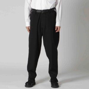 YOJI OOAK original Japanese straight tube loose and versatile black wool casual pants with side triple stitching long pants