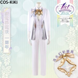 COS-KiKi Nu: Carnival Blade First Anniversary White Suit Gorgeous Handsome Cosplay Costume Halloween Party Role Play Outfit