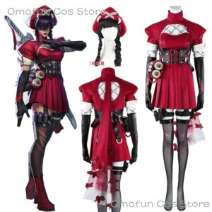 MR Rivals Psylocke Cosplay Blood Kariudo EPIC Outfit Costume Wig Game Clothes Red Uniform Halloween Sexy Party Women Suit
