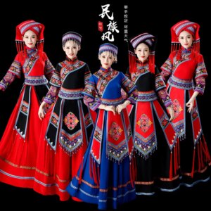 New Guangxi Zhuang Clothing Female Adult Minority Yao Miao Dance Performance Costumes