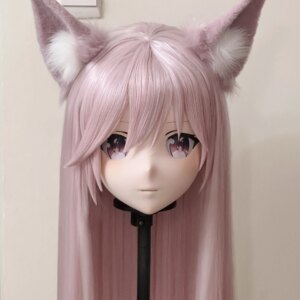Customize Character Female/Girl Resin Kig Full Head With Lock Anime Cosplay Japanese Anime Kigurumi Mask