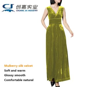 Real Silk Velvet Spring and Summer Lady Jumpsuit Temperament Noble Elegant Evening Dress Silky Comfortable Women’s Clothing 5XL