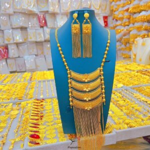 New Dubai 24K Gold Plated Necklace Earrings for Women’s Wedding Party Jewelry Set DD10469