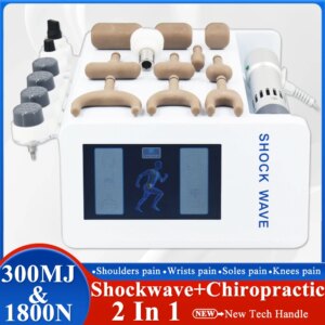 Physiotherapy Shockwave Therapy Machine 300MJ For ED Therapy Relief Muscle Strain Pain Massage 2025 New Handle 2 In 1 Massager