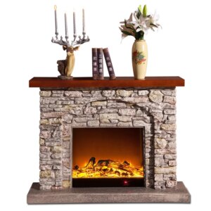 Fireplace European retro imitation culture stone mantel, American rural electric fireplace 1.2/1 3/1.4/1.5 meters