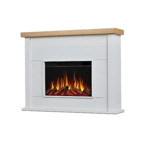 Electric Fireplace Mantel Heater Remote Control Realistic Flames Timer Function 5100 BTU Heat Output Safety Certified 49″ Slim