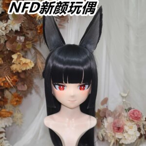 Customize Character Female/Girl Resin Kig Full Head With Lock Anime Cosplay Japanese Anime Kigurumi Mask