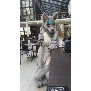 Grey Husky Dog Wolf Fox Cosplay Halloween Animal Fursuit Mascot Costume Fancy Dress Birthday Cosplay Gift