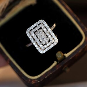 Aazuo Engagement Jewerly 18K White Diamonds 18K Solid Gold Jewelry Set Rings Upscale Trendy Senior Party Fine Jewelry Hot Sell