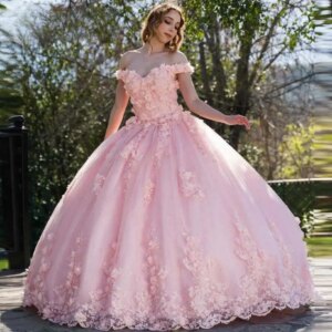 Customized Pink Glamorous Quinceanera Dresses with Appliques Pleat Off The Shoulder Sweetheart Lacing Up Vestidos De 15