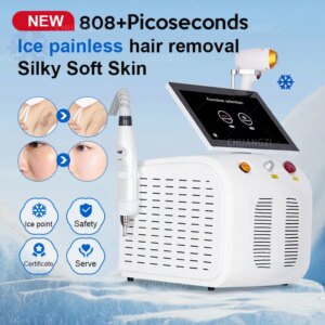 808 Picosecond Ice La-ser Hair Removal Equipment  3 Waves, 755, 808, 1064nm Salon and Home Use, Depilation Ice, 2000W, USA