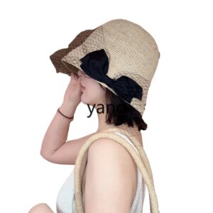 LMM grass shade seaside beach vacation sunscreen hat woven fisherman basin hat female