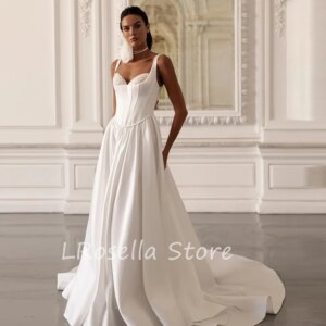LRosella Wedding Dress Lace Sweetheart Neckline Pleated Floor-Length Elegant Exquisite Beading Morden style Luxury فساتي2024
