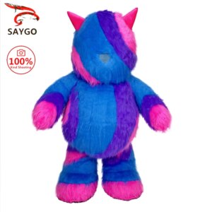 SAYGO Colorful Faceless Monster Inflatable Plush Costume Cosplay Halloween Christmas Cartoon Mascot Costume Party Set