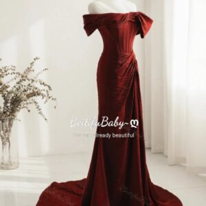 Customized Light Luxury Evening Dress for Women Vestidos Heavy Industry Off The Shoulder Mermaid Skirt Banquet Party Dresses