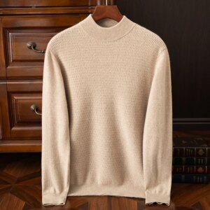 2024 new autumn and winter men’s 100% pure cashmere sweater, round neck, fashionable, casual, pullover